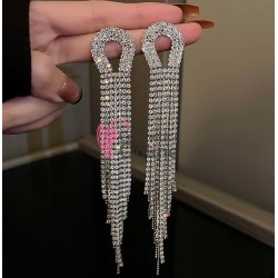 Cercei pentru dama moderni EARR23AA Argintii Set de 1 pereche cu strasuri